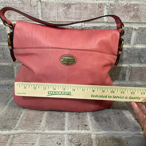 Fossil Pink Hobo Bag with Curved Top Design - Picture 7 of 16